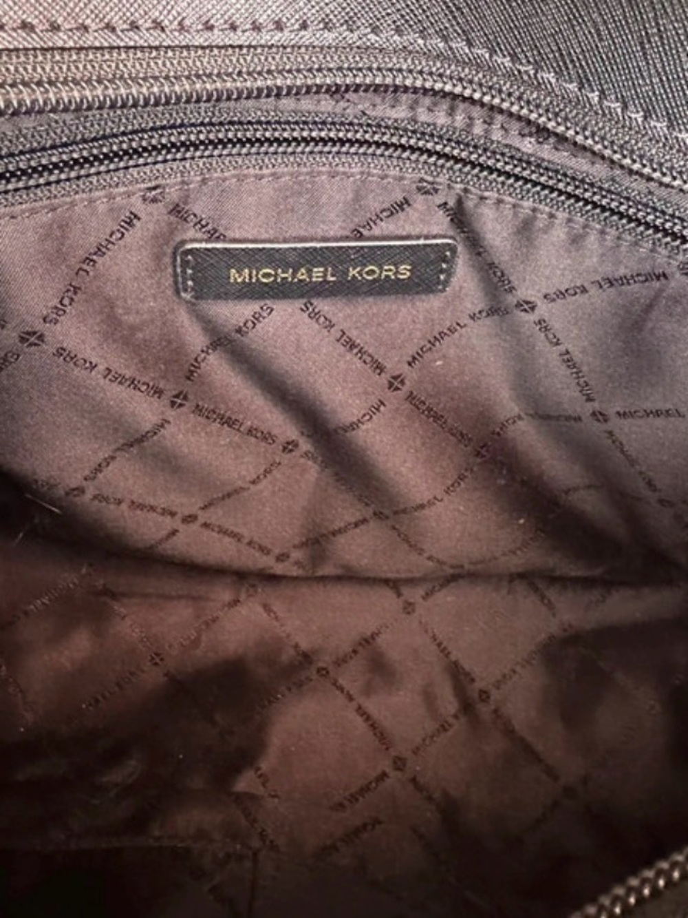 Michael Kors Black Saffiano Purse with Gold MK Charm - Picture 3 of 4